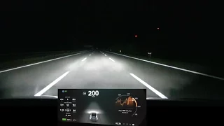 Driving Model X 200 km/h, 125 mph for over 100 km/60 mi