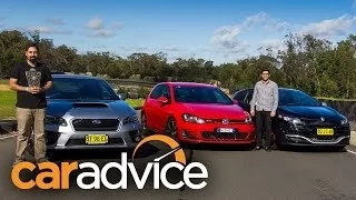 Subaru WRX v Volkswagen Golf GTI Performance v Renault Megane RS: Track test