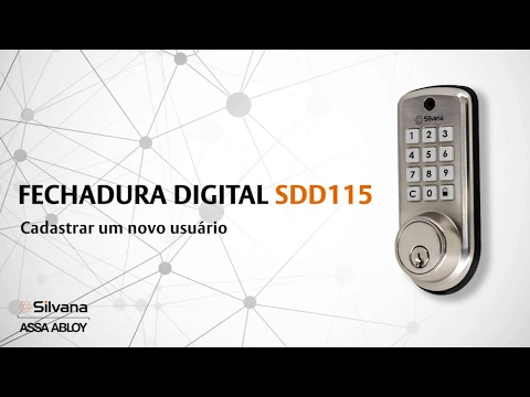 Fechadura Digital Embutir para Porta de Madeira Silvana SDD115 Preta Senha Chave