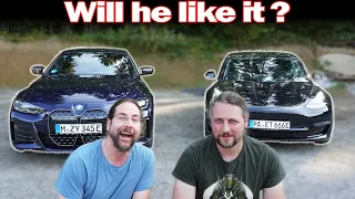 A Tesla Model 3 owner in a BMW i4 M50 - And I drive his car