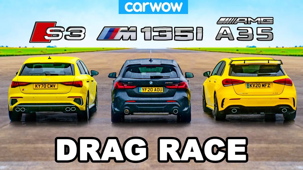 Audi S3 v BMW M135i v AMG A35 - DRAG RACE