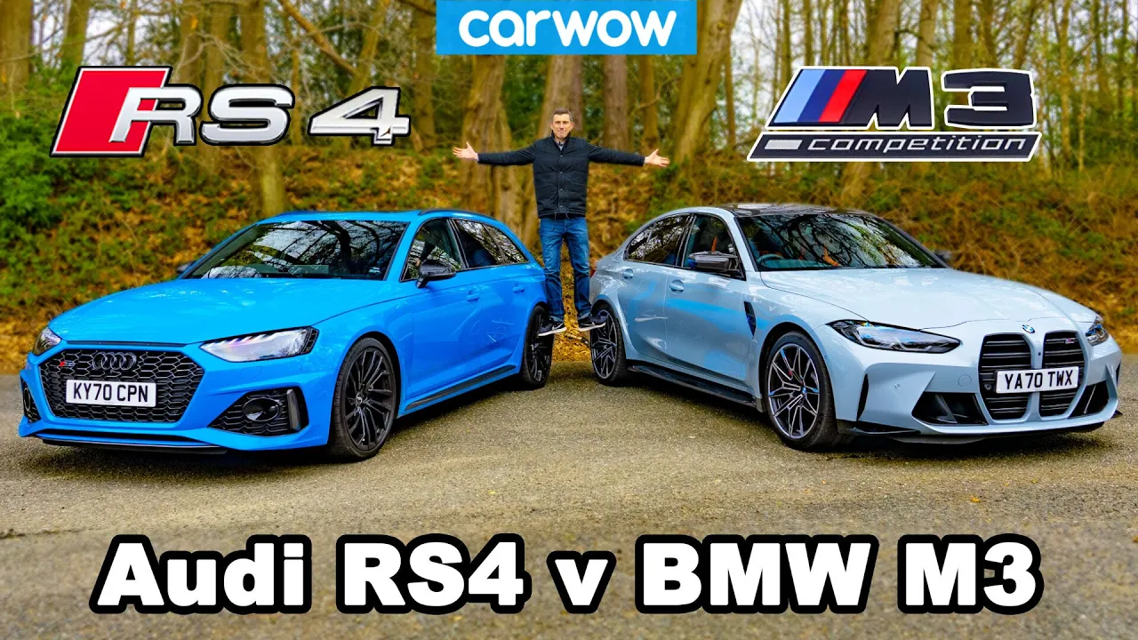 BMW M3 v Audi RS4 review & 0-60mph, 1/4-mile, brake and drift comparison!