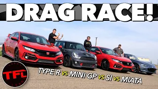 DRAG RACE: Which Of These Four Performance Cars Can Beat the 2020 Honda Civic Type R?