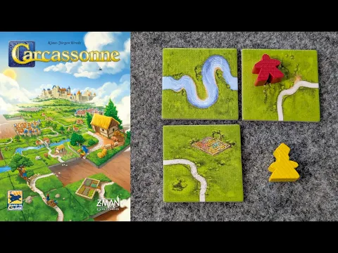 WHAT'S NEW Carcassonne Base Fields, River, Abbots & Gardens, plus PLAYTHROUGH