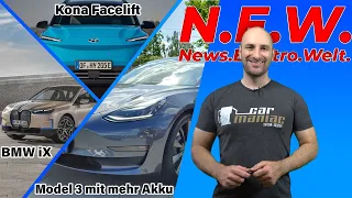 #NEWS: 700km BMW Elektro kommt, Model 3 mehr Akku, 1000km Batterie kommt, Hyundai Kona Facelift