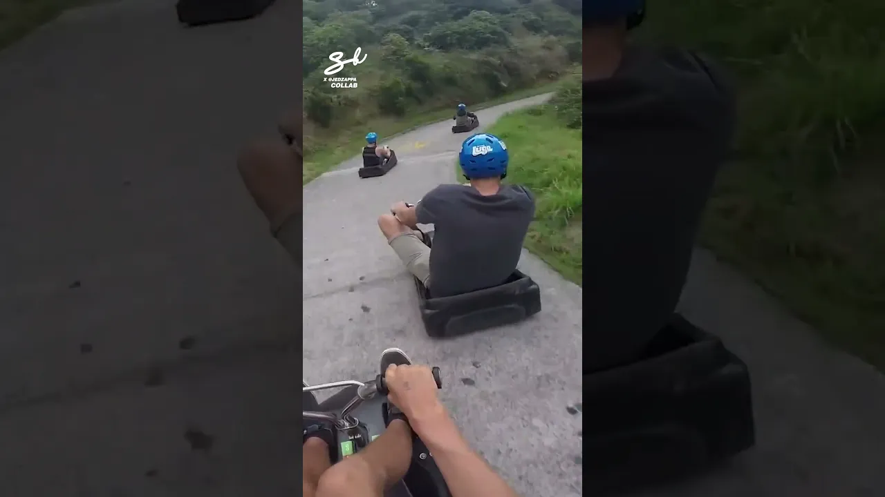 Downhill luge racing looks like Mario Kart has been brought to life! 🏎