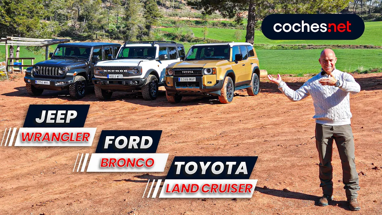 Toyota Land Cruiser vs Jeep Wrangler y Ford Bronco |Comparativo 4x4 / Review en español | coches.net