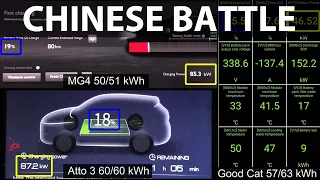 MG4 51 kWh, Atto 3 and Funky Cat charging comparison