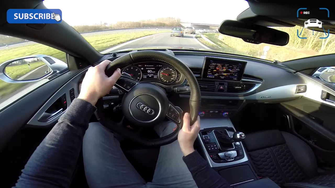 Audi RS7 Sportback - Acceleration & Sound on Autobahn POV