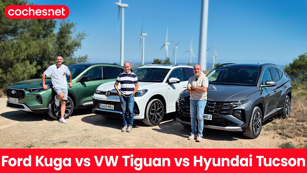 Ford Kuga vs Volkswagen Tiguan vs Hyundai Tucson | Prueba / Test / Review en español | coches.net