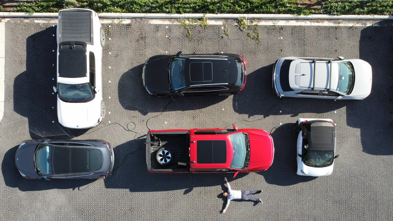 Charging 5 Electric Cars From One Ford F-150 Lighting! Pushing Pro Power Onboard To The Max