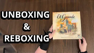 El Grande Board Game - What's Inside the box? - Unboxing & Reboxing with first time Assembly