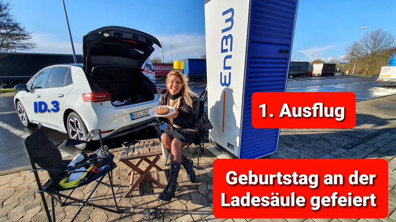 Mit dem VW ID.3 zur Burg Eltz. Geburtstagsfeier an der Ladesäule