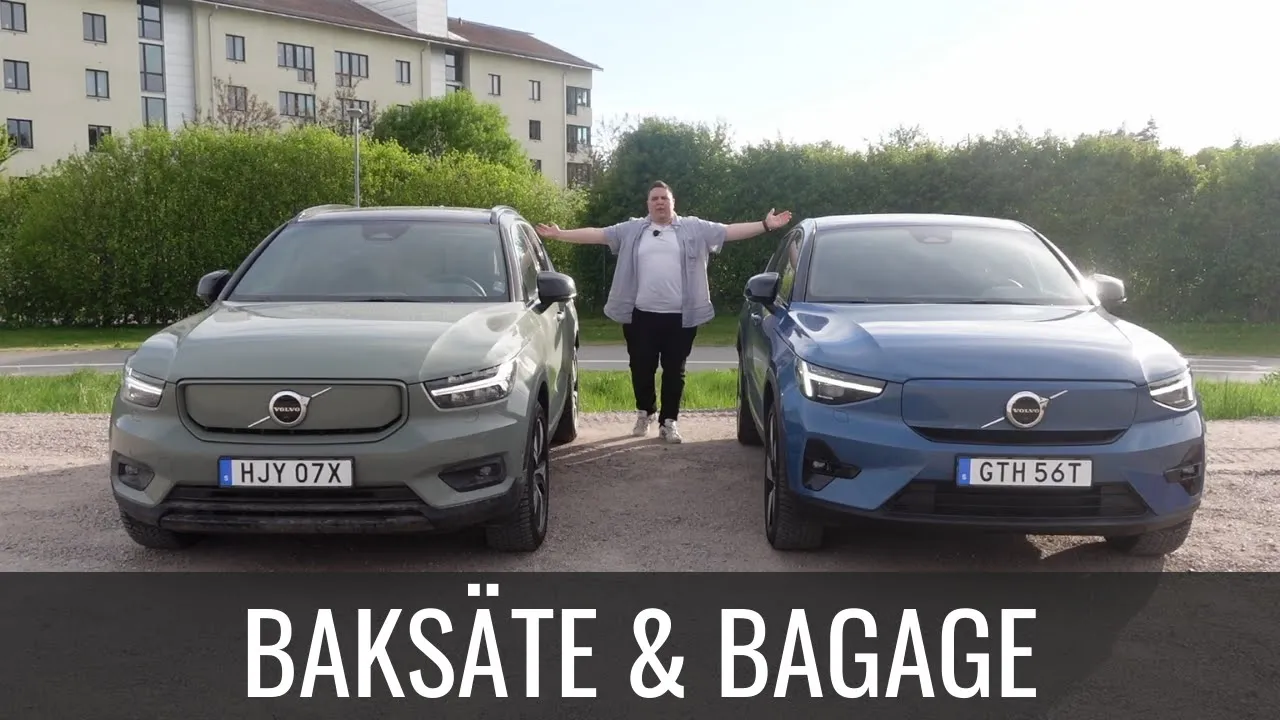Jämför Volvo XC40 och Volvo C40 baksäte och bagage | Elbilsmagasinet