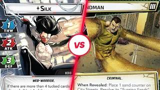 Silk vs. Sandman on Expert - Marvel Champions Gameplay