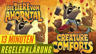 DIE TIERE VOM AHORNTAL Creature Comforts Regeln Anleitung Aufbau Regelerklärung