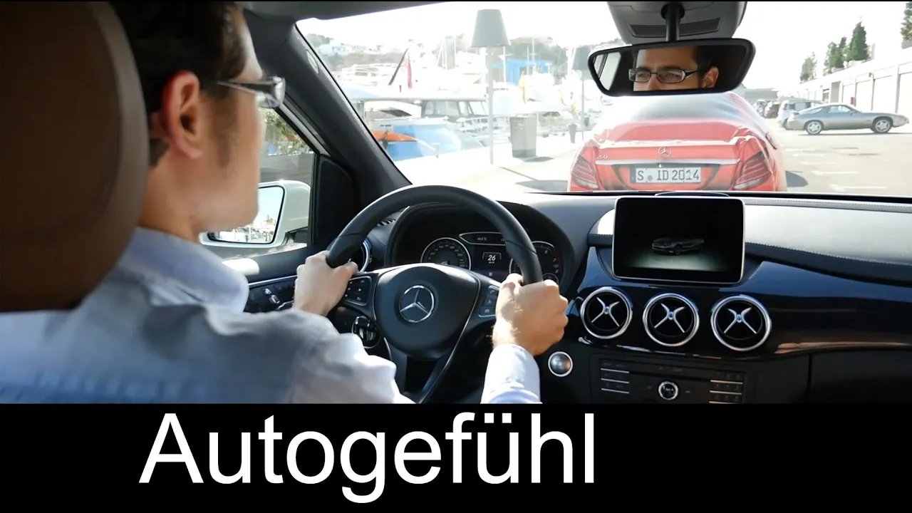 Mercedes Collision Prevention Assist CPA demonstration with new B-Class 2015 B-Klasse