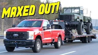 Ford F-250 Power Stroke Takes On The World's Toughest Towing Test Pulling a Military Truck!