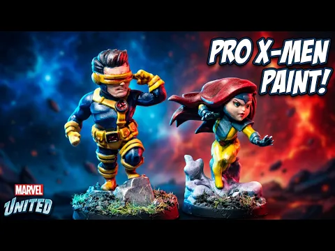 How I Paint Marvel United Minis: Jean Grey & Cyclops #lotusthalia #marvel #marvelunited
