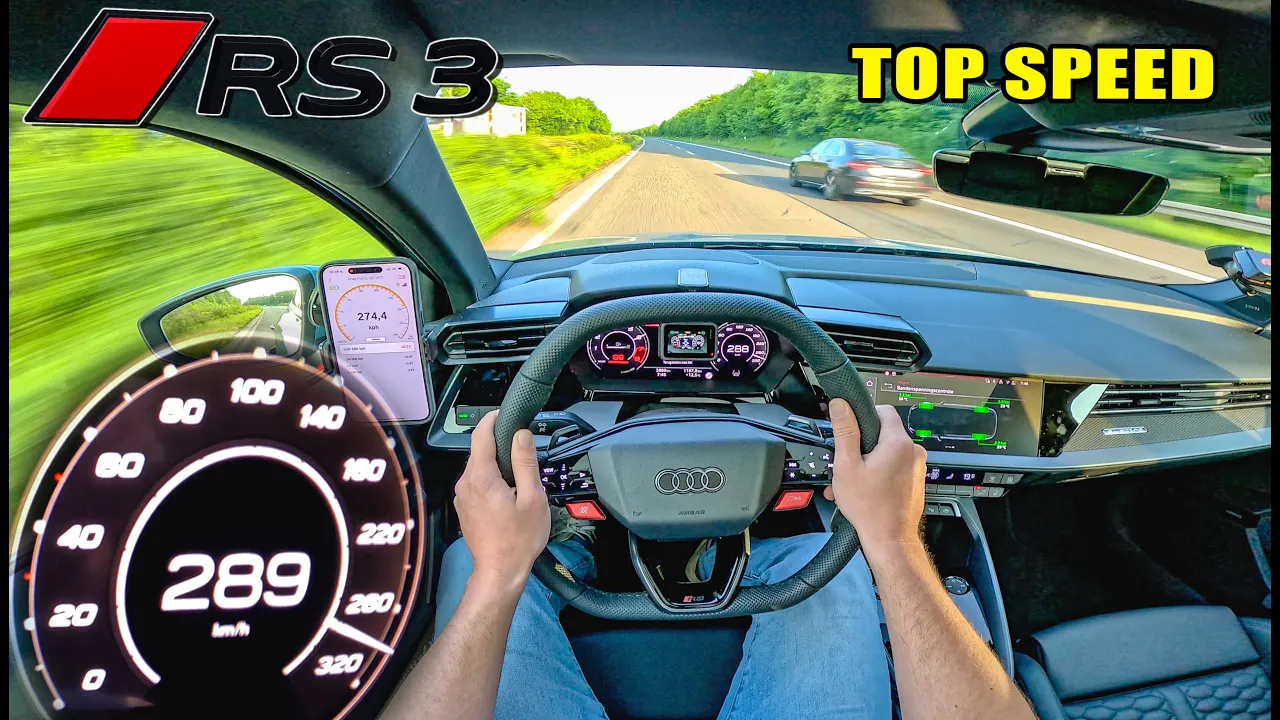 AUDI RS3 8Y is a 5 CYLINDER SUPERHATCH on the UNLIMITED AUTOBAHN!