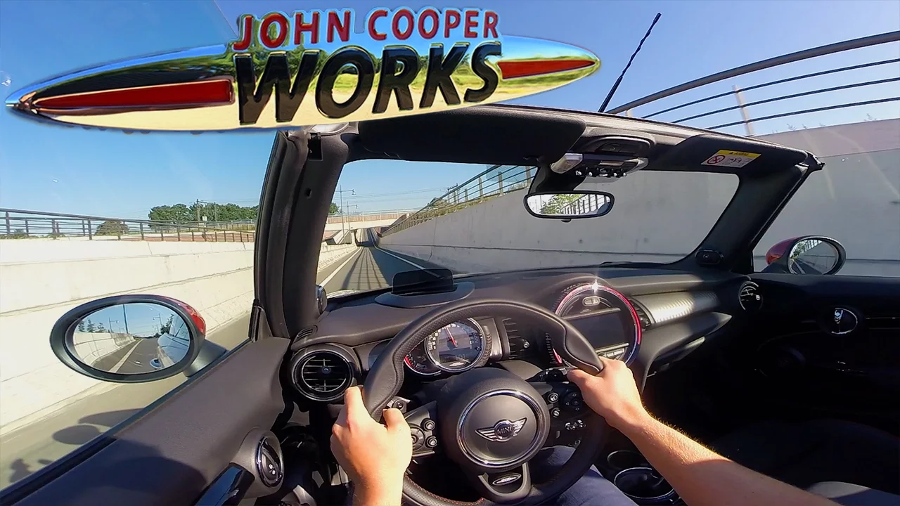 Mini JCW Convertible Test Drive Exhaust & Acceleration SOUND Onboard