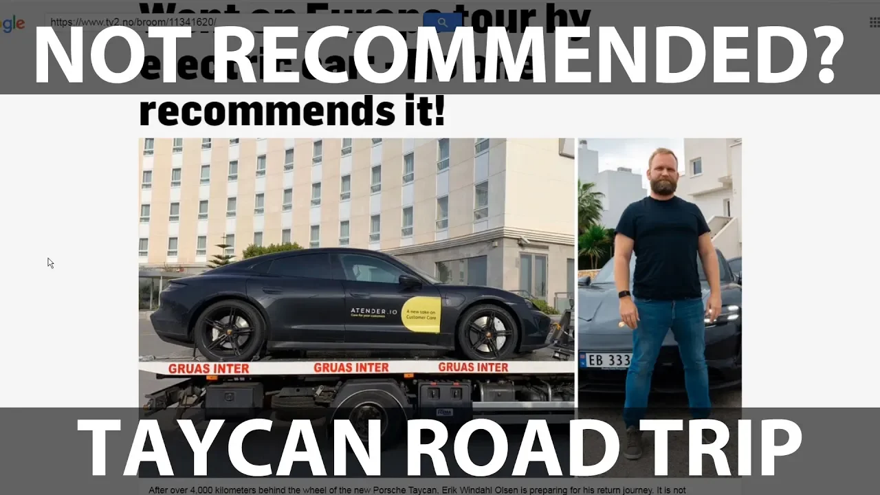 Driving Porsche Taycan from Norway to Spain