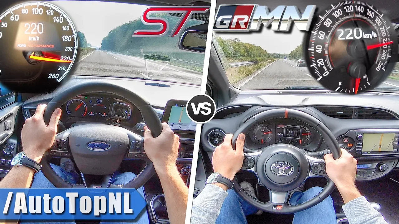 2019 Ford Fiesta ST vs 2019 Toyota Yaris GRMN 0-220km/h SOUND & AUTOBAHN POV by AutoTopNL