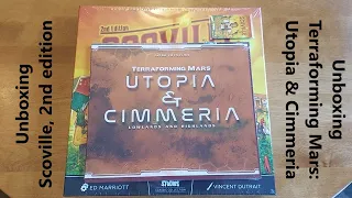 Unboxing of Terraforming Mars: Utopia & Cimmeria and Scoville 2nd edition