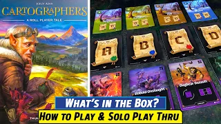 CARTOGRAPHERS Board Game Unboxing, Set-Up Explanation and a Solo Playthrough