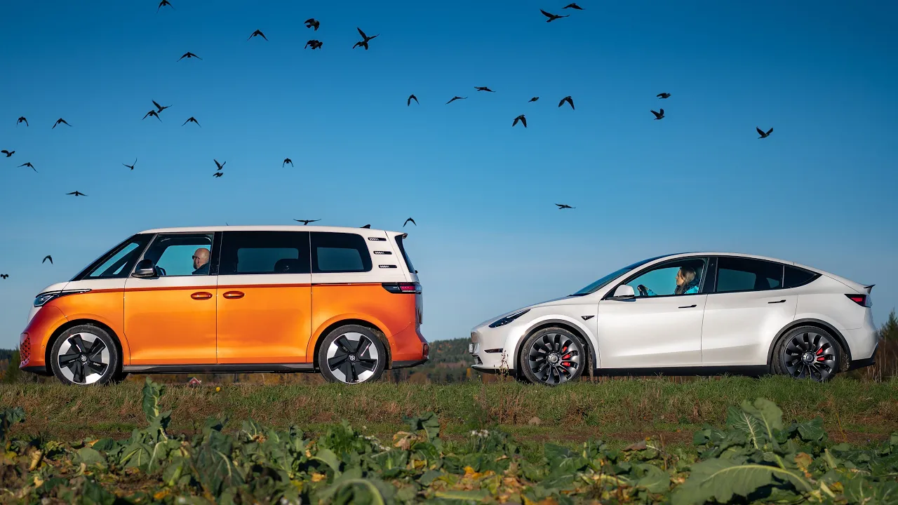Test: Volkswagen ID. Buzz Pro Vs. Tesla Model Y Performance. Samme pris, to forskjellige verdener