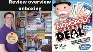 Monopoly Deal review overview unboxing teaser trailer preview AmassGames Hasbro set collection cards