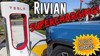Rivian Supercharging with Ford's NACS adapter!