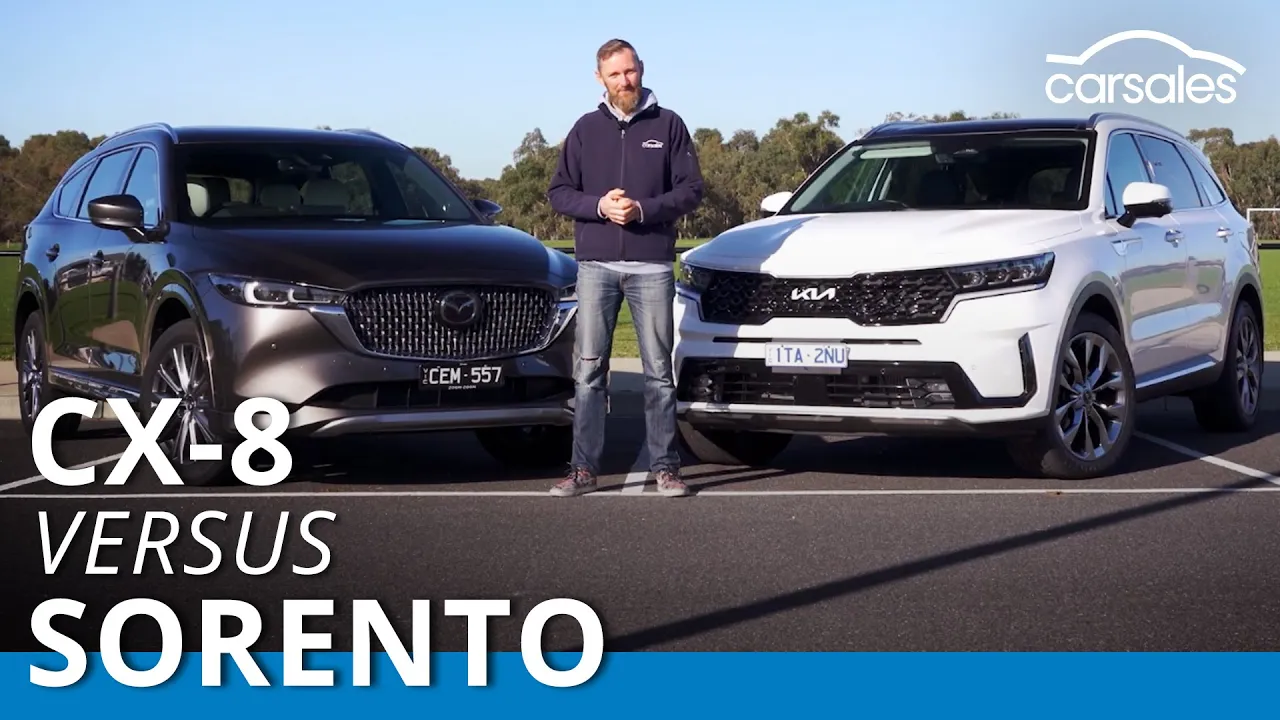 2023 Kia Sorento v Mazda CX-8 Comparison | Ultra-versatile three-row large SUVs go head to head
