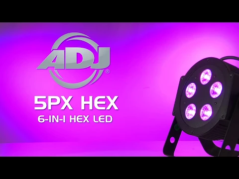 Product video thumbnail for ADJ American DJ 5PX Hex RGBWA Plus UV LED Par Wash - White