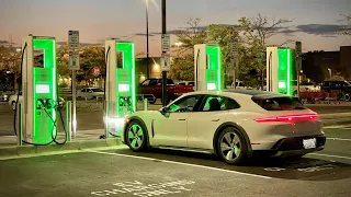 Charging The Porsche Taycan From 0-100% With A “Battery Friendly” Decreased Power Level