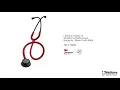 3M™ Littmann® Classic III™ -stetoskooppi, tarkkailuun, musta rintakappale, suppilo ja kuuntelukaaret sekä viininpunainen letkusto, 27 tuumaa, 5868 video