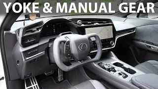 Lexus RZ 550e F Sport yoke wheel and fake gear shift test