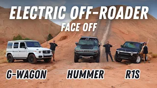 Rivian R1S vs Hummer EV vs Mercedes G580 Off-Road In Moab!