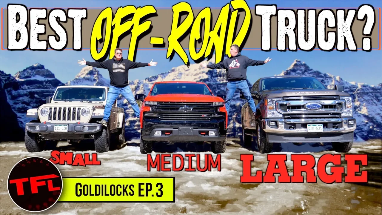 Only One Rules! Ford F-250 vs Chevy Silverado vs Jeep Gladiator vs Snowy Mountain! Goldilocks Ep.3