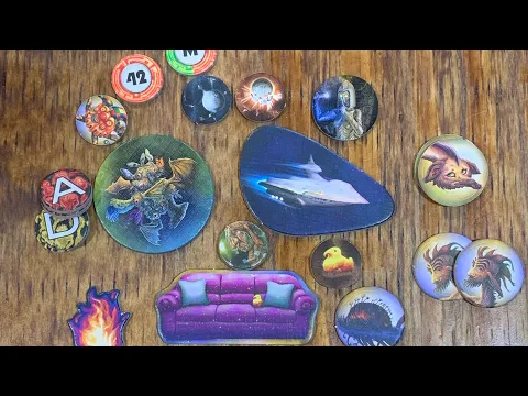 Aliens with special tokens in Cosmic Encounter.