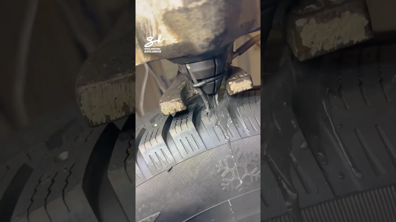 They've added nails to get a better grip on roads 😯 #tires #cars #vehicles