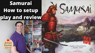 Samurai - how to setup play and review Reiner Knizia area control FFG edition board game AmassGames