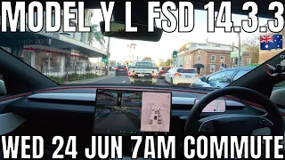Tesla Model Y L FSD Supervised 14.3.3 Wednesday Early Morning Commute