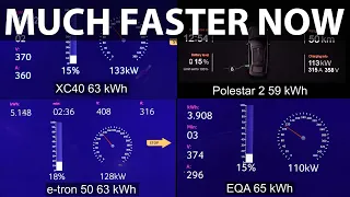 Volvo XC40 69 kWh vs Polestar 2 64 kWh charging comparison