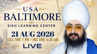 Live Samagam Sikh Learning Center Maryland USA 21 Aug 2026 Dhadrian Wale