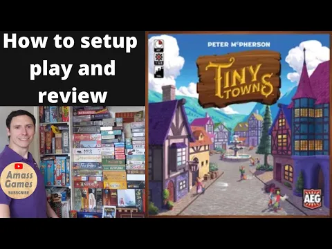 Tiny Towns how to setup play and review AmassGames family board game spatial planning abstract #bgg