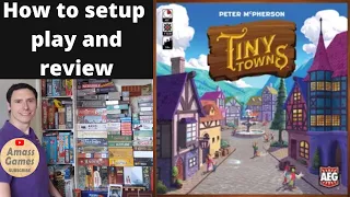 Tiny Towns how to setup play and review AmassGames family board game spatial planning abstract #bgg