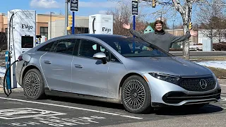 Maxing Out The CCS Connector At 500 Amps! Mercedes EQS 450+ 0-100% Charging Curve Full Analysis
