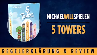 5 TOWERS – Regelerklärung und Review – Turmbau mit spannendem Biet-Mechanismus