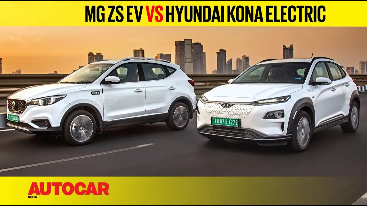 MG ZS EV vs Hyundai Kona Electric - War of the Volts | Comparison Test | Autocar India